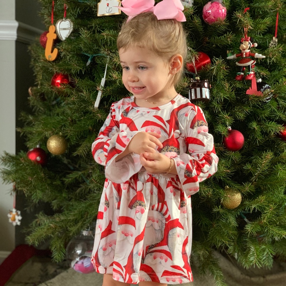 Santa Claus with leopard hat holiday dress